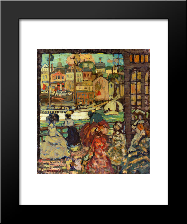 East Boston Ferry 20x24 Black Modern Wood Framed Art Print Poster by Prendergast, Maurice