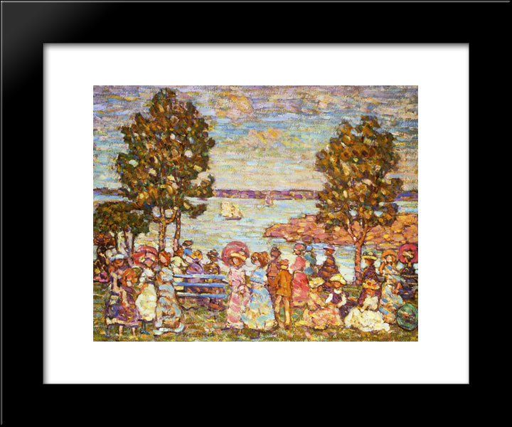 The Holiday (Also Known As Figures By The Sea Or Promenade By The Sea) 20x24 Black Modern Wood Framed Art Print Poster by Prendergast, Maurice