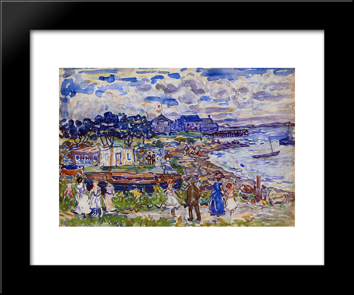 The Cove 20x24 Black Modern Wood Framed Art Print Poster by Prendergast, Maurice