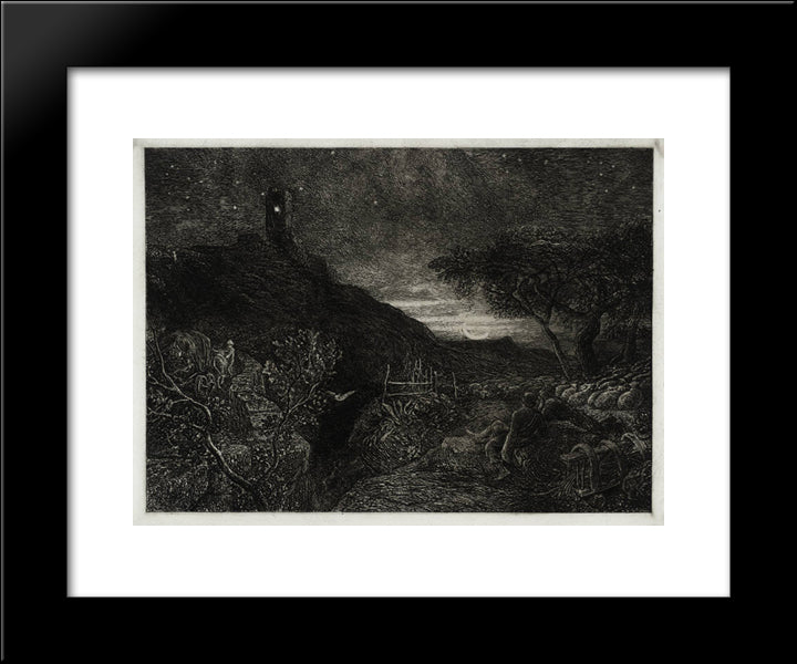 The Lonely Tower 20x24 Black Modern Wood Framed Art Print Poster by Palmer, Samuel