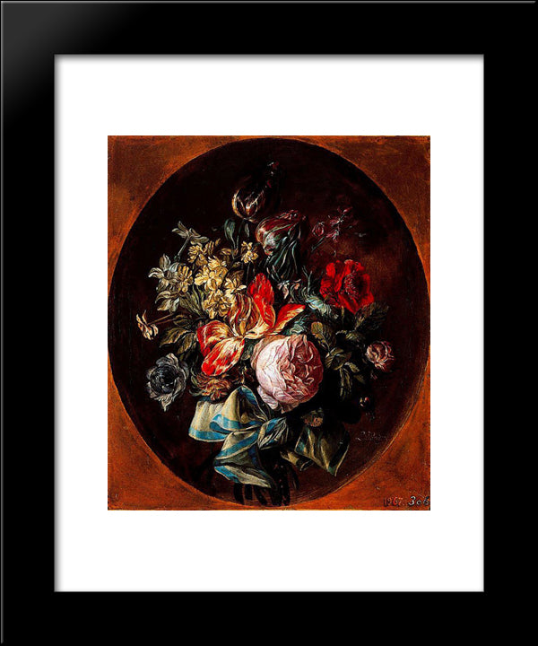 Flowers 20x24 Black Modern Wood Framed Art Print Poster by Paret y Alcazar, Luis