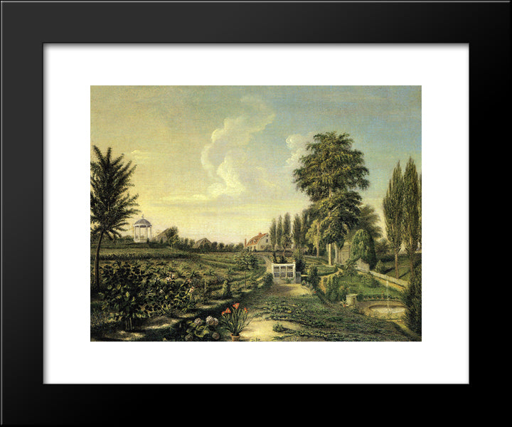 View Of The Garden At Belfield 20x24 Black Modern Wood Framed Art Print Poster by Peale, Charles Willson