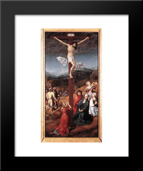 Crucifixion 20x24 Black Modern Wood Framed Art Print Poster by Provoost, Jan