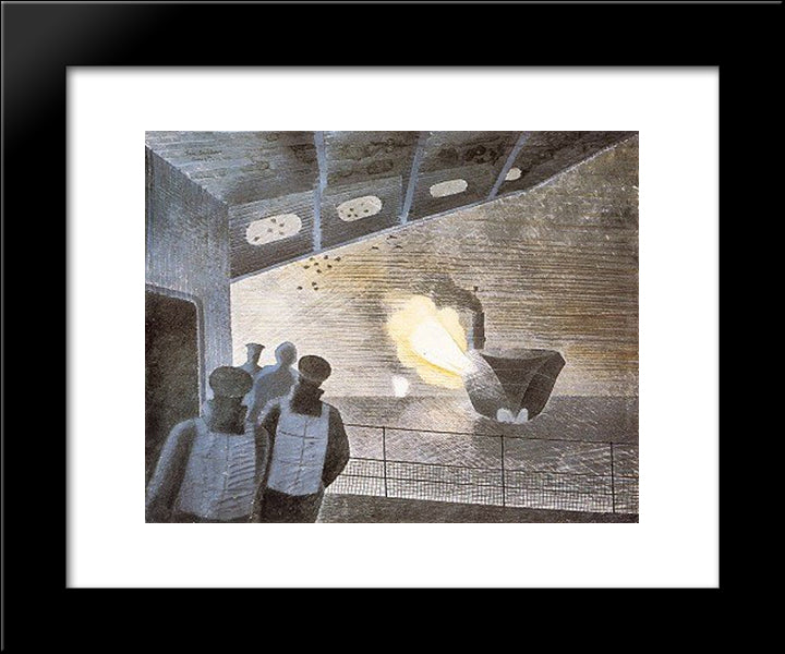 Hms Ark Royal In Action 20x24 Black Modern Wood Framed Art Print Poster by Ravilious, Eric