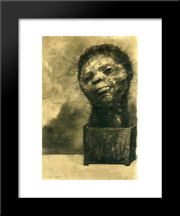 Cactus Man 20x24 Black Modern Wood Framed Art Print Poster by Redon, Odilon