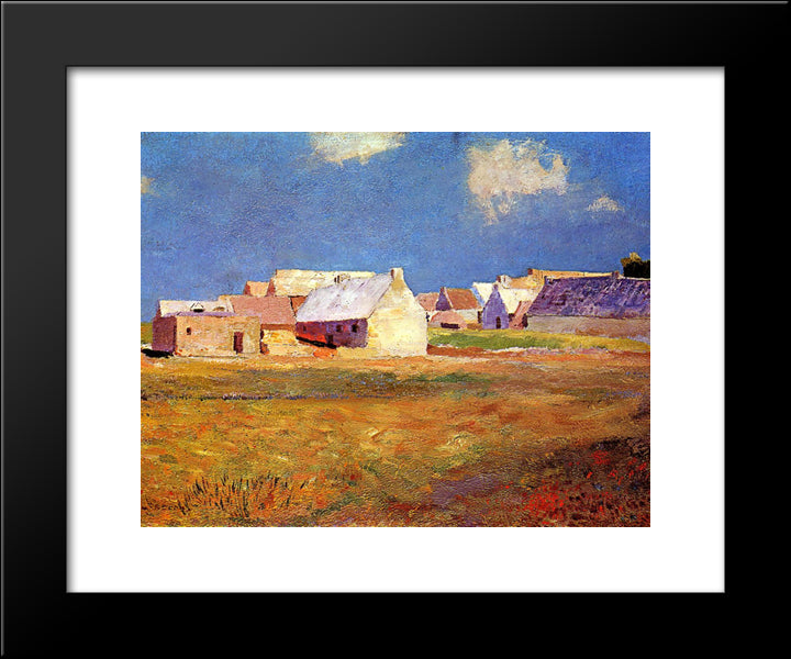 Breton Village 20x24 Black Modern Wood Framed Art Print Poster by Redon, Odilon