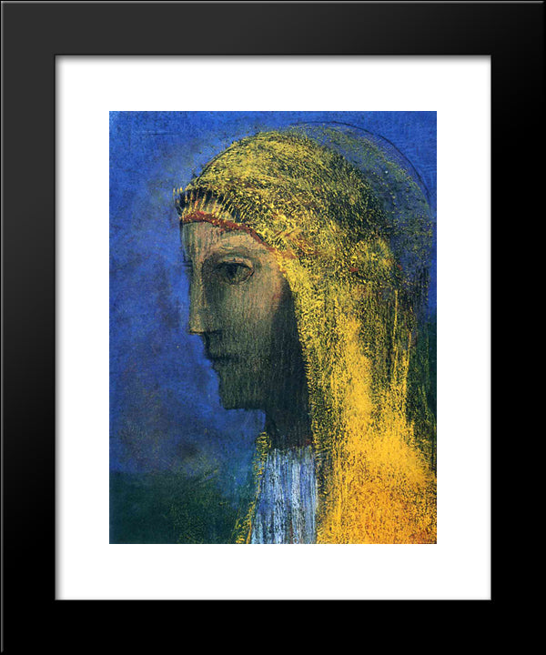 The Druidess 20x24 Black Modern Wood Framed Art Print Poster by Redon, Odilon