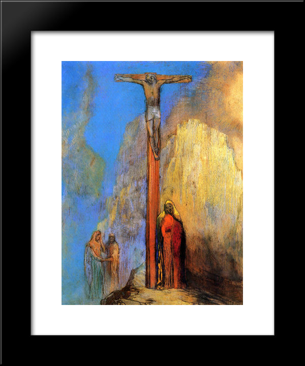 Calvary 20x24 Black Modern Wood Framed Art Print Poster by Redon, Odilon