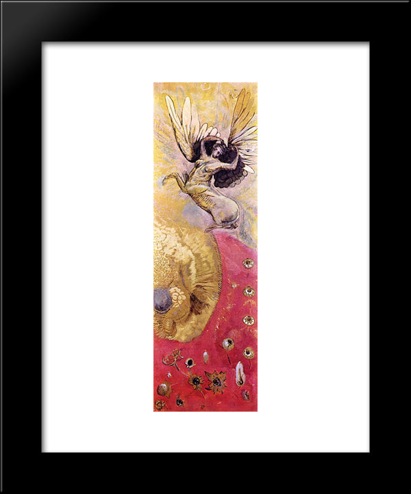 Pegasus 20x24 Black Modern Wood Framed Art Print Poster by Redon, Odilon