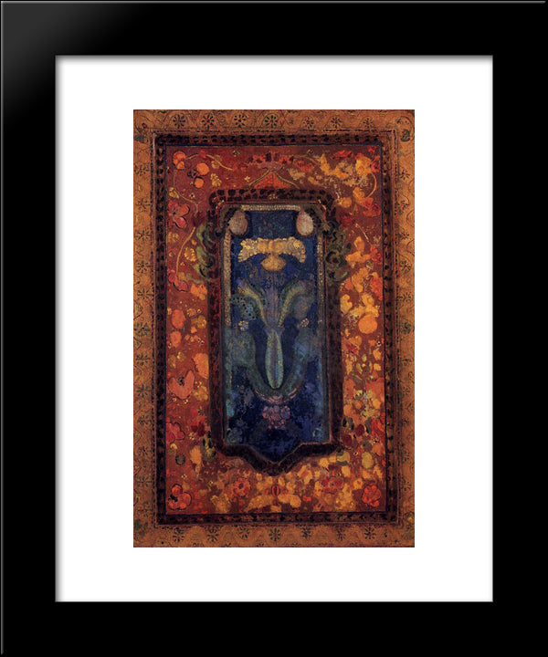 Design For A Prayer Rug 20x24 Black Modern Wood Framed Art Print Poster by Redon, Odilon