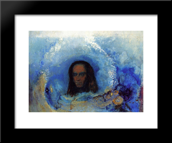 Silence 20x24 Black Modern Wood Framed Art Print Poster by Redon, Odilon