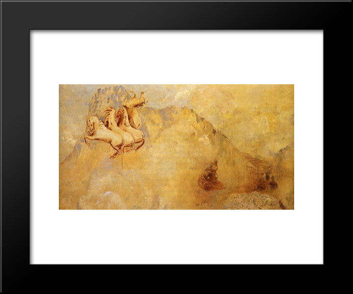 Apollo'S Chariot 20x24 Black Modern Wood Framed Art Print Poster by Redon, Odilon