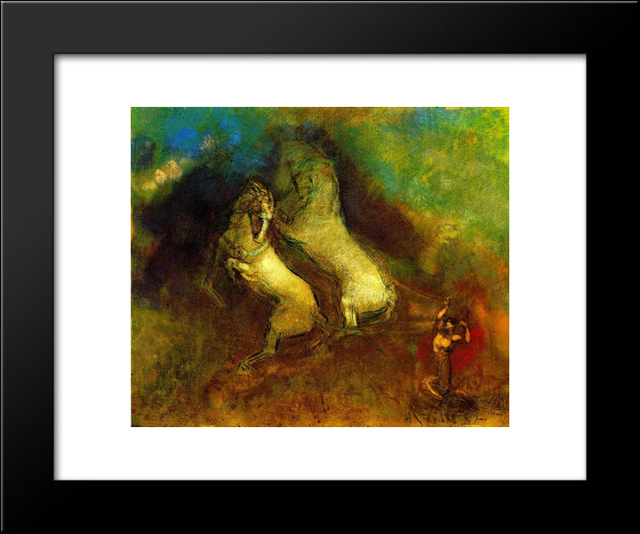 Apollo'S Chariot 20x24 Black Modern Wood Framed Art Print Poster by Redon, Odilon
