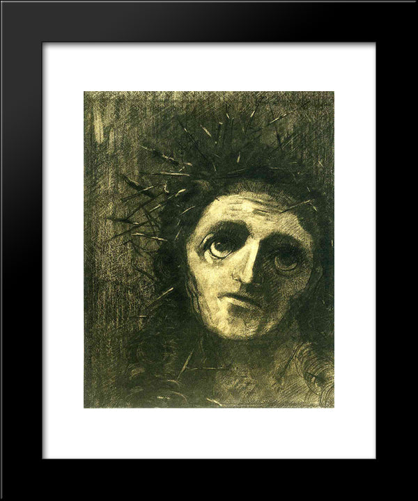 Christ 20x24 Black Modern Wood Framed Art Print Poster by Redon, Odilon