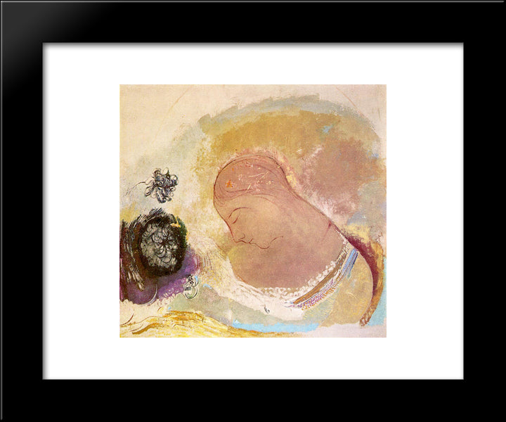 Ophelia 20x24 Black Modern Wood Framed Art Print Poster by Redon, Odilon