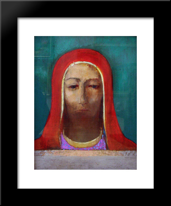 Silence 20x24 Black Modern Wood Framed Art Print Poster by Redon, Odilon