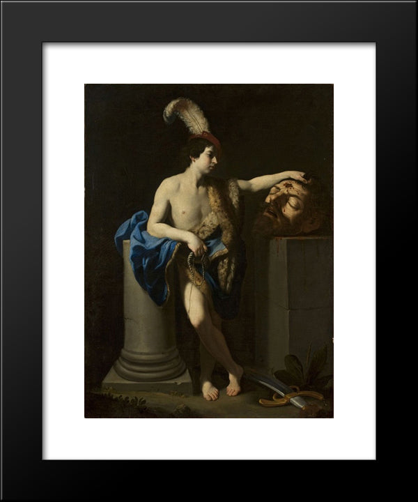 David With The Head Of Goliath 20x24 Black Modern Wood Framed Art Print Poster by Reni, Guido