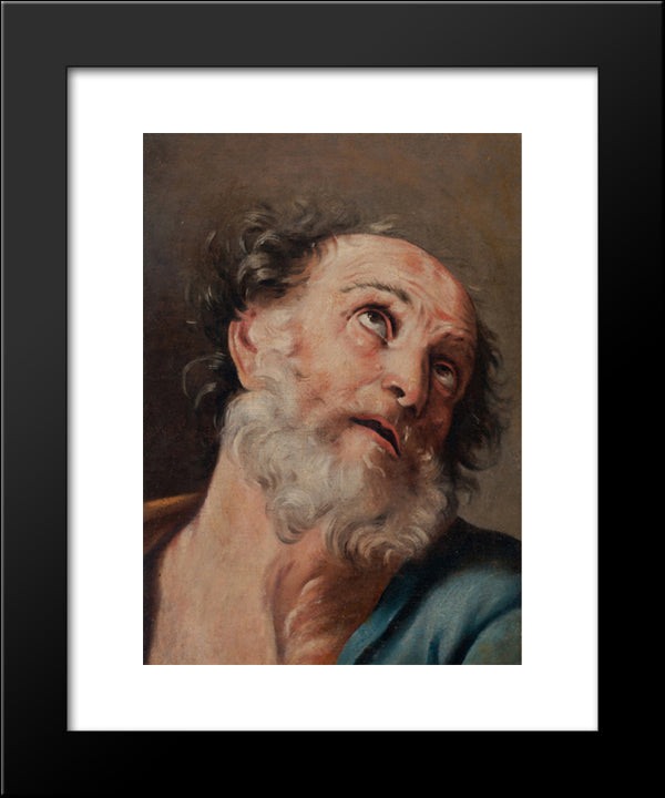 Saint Peter 20x24 Black Modern Wood Framed Art Print Poster by Reni, Guido