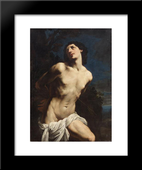 St. Sebastian 20x24 Black Modern Wood Framed Art Print Poster by Reni, Guido