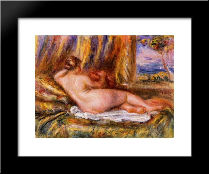 Reclining Nude 20x24 Black Modern Wood Framed Art Print Poster by Renoir, Pierre Auguste