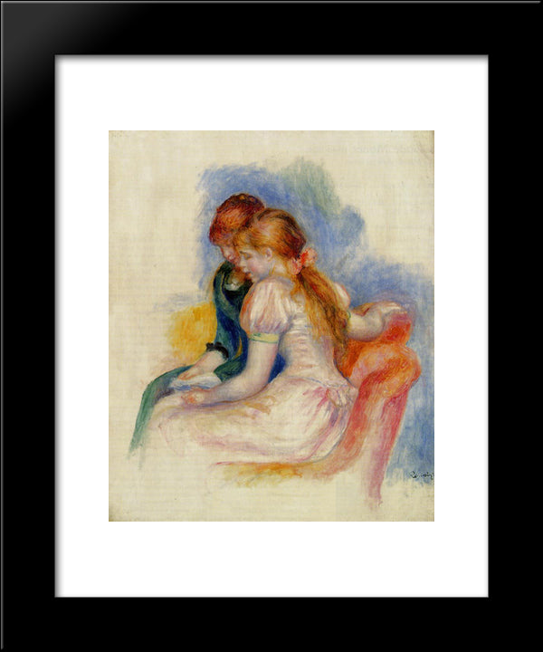 The Reading 20x24 Black Modern Wood Framed Art Print Poster by Renoir, Pierre Auguste