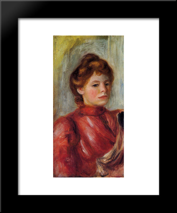 Portrait Of A Woman 20x24 Black Modern Wood Framed Art Print Poster by Renoir, Pierre Auguste