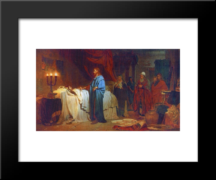 Raising Of Jairus Daughter 20x24 Black Modern Wood Framed Art Print Poster by Repin, Ilya