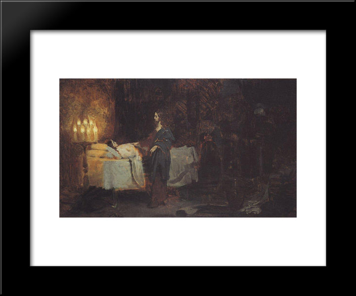 Raising Of Jairus Daughter 20x24 Black Modern Wood Framed Art Print Poster by Repin, Ilya