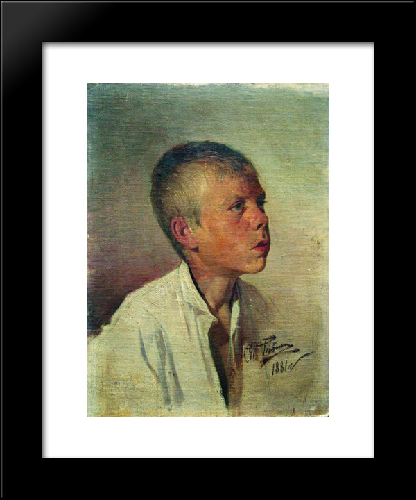 Portrait Of A Boy 20x24 Black Modern Wood Framed Art Print Poster by Repin, Ilya