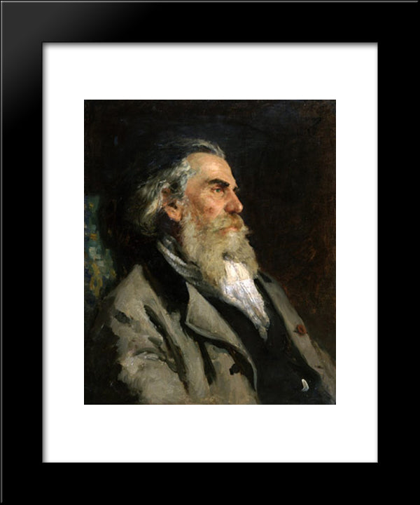 Portrait Of The Artist A. P. Bogolubov 20x24 Black Modern Wood Framed Art Print Poster by Repin, Ilya