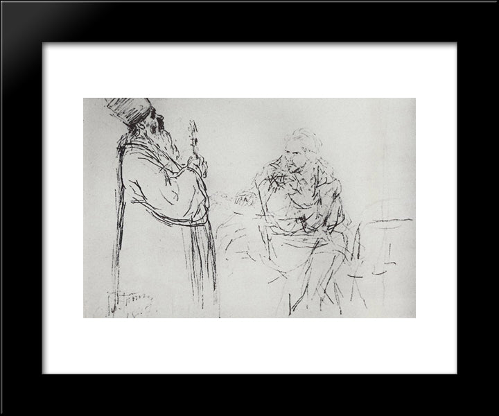 Refusal Of Confession 20x24 Black Modern Wood Framed Art Print Poster by Repin, Ilya