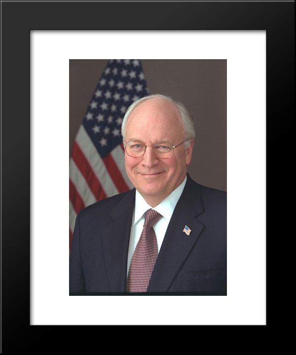 Official Portrait Of Vice President Cheney Taken In The Roosevelt Room 20x24 Black Modern Wood Framed Art Print Poster by Library of Congress