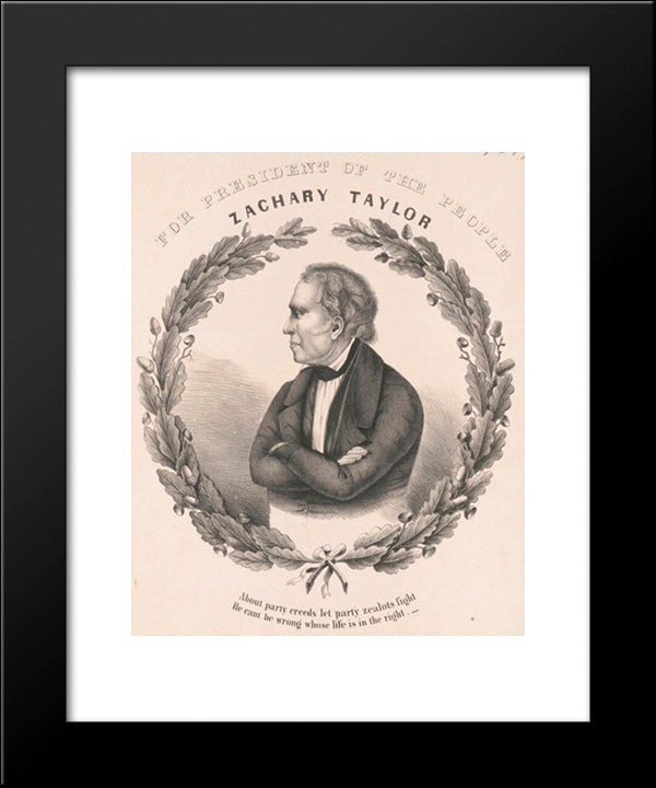 For President Of The People, Zachary Taylor 20x24 Black Modern Wood Framed Art Print Poster by Library of Congress