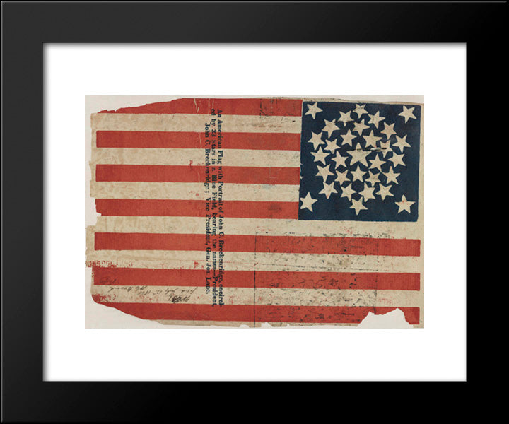 Proof For An American Flag Campaign Banner For John C. Breckinridge And Joseph Lane 20x24 Black Modern Wood Framed Art Print Poster by Library of Congress