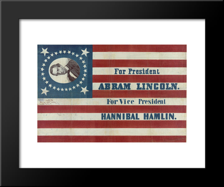 For President, Abram Lincoln. For Vice President, Hannibal Hamlin 20x24 Black Modern Wood Framed Art Print Poster by Library of Congress