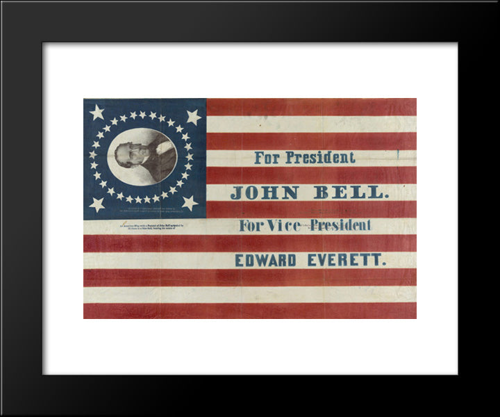 For President John Bell. For Vice President Edward Everett 20x24 Black Modern Wood Framed Art Print Poster by Library of Congress