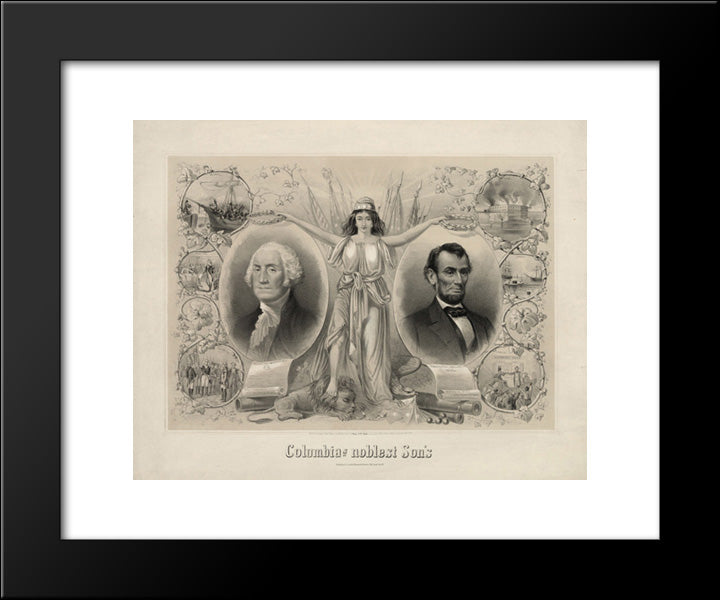 Columbia'S Noblest Sons 20x24 Black Modern Wood Framed Art Print Poster by Library of Congress