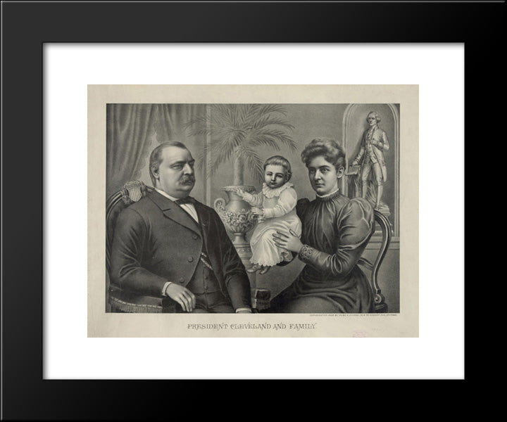 President Cleveland And Family 20x24 Black Modern Wood Framed Art Print Poster by Library of Congress