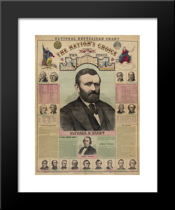 The Republican Chart. The Nation'S Choice In War And Peace Ulysses S. Grant 20x24 Black Modern Wood Framed Art Print Poster by Library of Congress