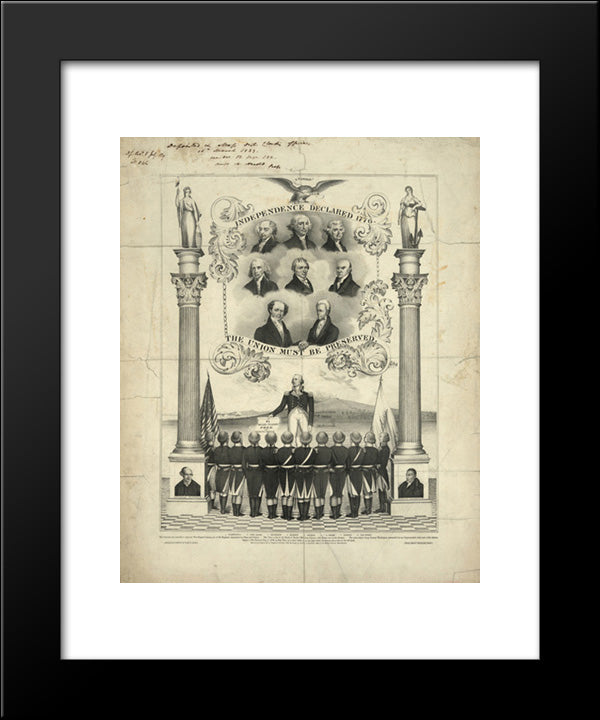 Independence Declared 1776. The Union Must Be Preserved 20x24 Black Modern Wood Framed Art Print Poster by Library of Congress