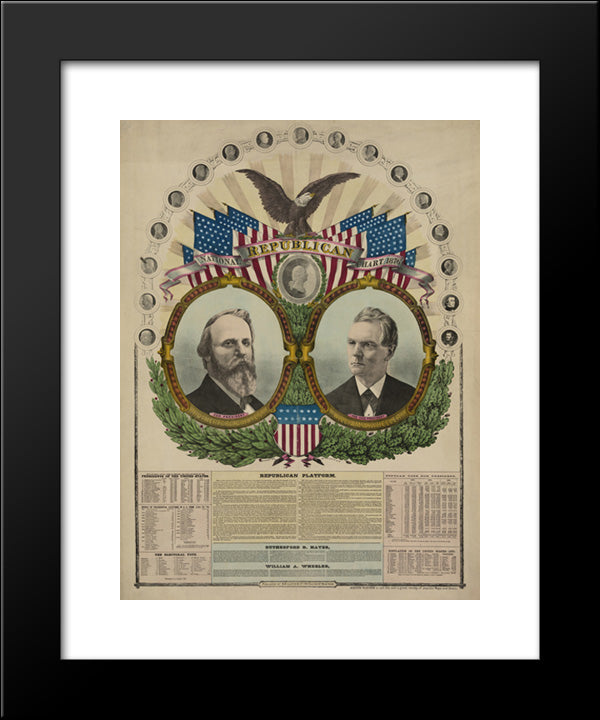 National Republican Chart 1876 20x24 Black Modern Wood Framed Art Print Poster by Library of Congress