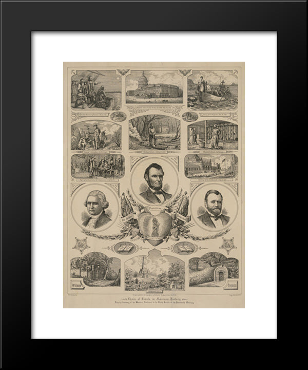 Chain Of Events In American History - From The Discovery Of The Western Continent To The Ninth Decade Of The Nineteenth Century 20x24 Black Modern Wood Framed Art Print Poster by Library of Congress