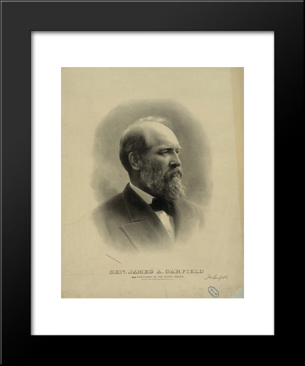 Gen. James A. Garfield, 20Th President Of The United States 20x24 Black Modern Wood Framed Art Print Poster by Library of Congress