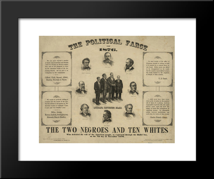 The Political Farce Of 1876 20x24 Black Modern Wood Framed Art Print Poster by Library of Congress