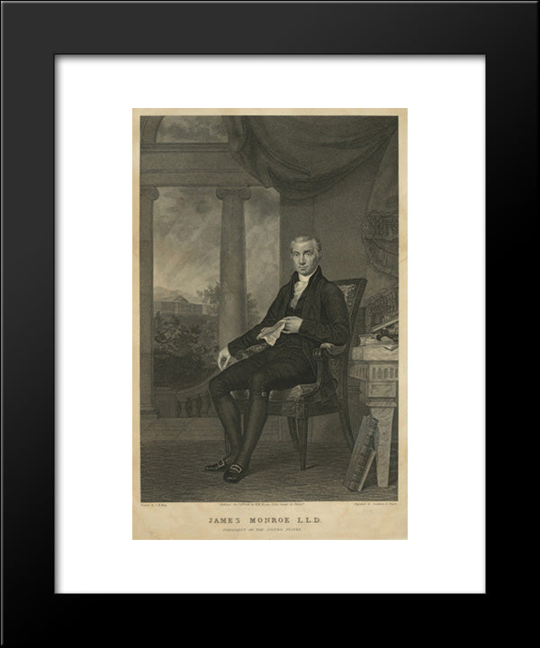 James Monroe, L.L.D., President Of The United States 20x24 Black Modern Wood Framed Art Print Poster by Library of Congress