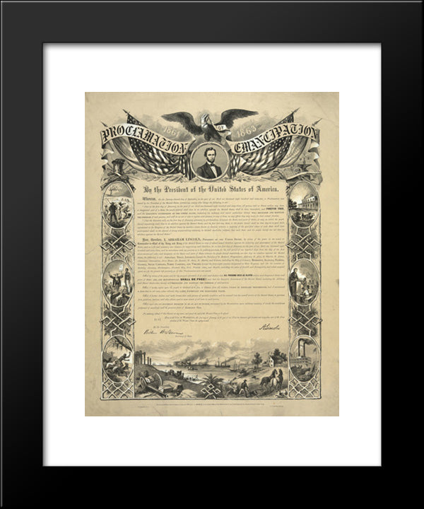 Proclamation Of Emancipation By The President Of The United States Of America 20x24 Black Modern Wood Framed Art Print Poster by Library of Congress