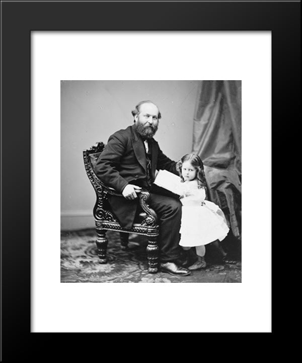 Garfield, President James A. And Daughter 20x24 Black Modern Wood Framed Art Print Poster by Library of Congress