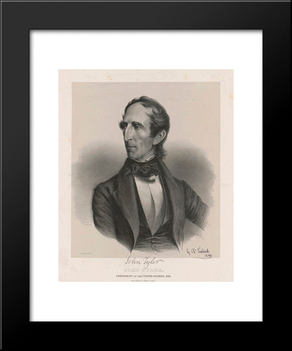John Tyler, President Of The United States, 1841. Born 29Th Day Of March 1790 20x24 Black Modern Wood Framed Art Print Poster by Library of Congress