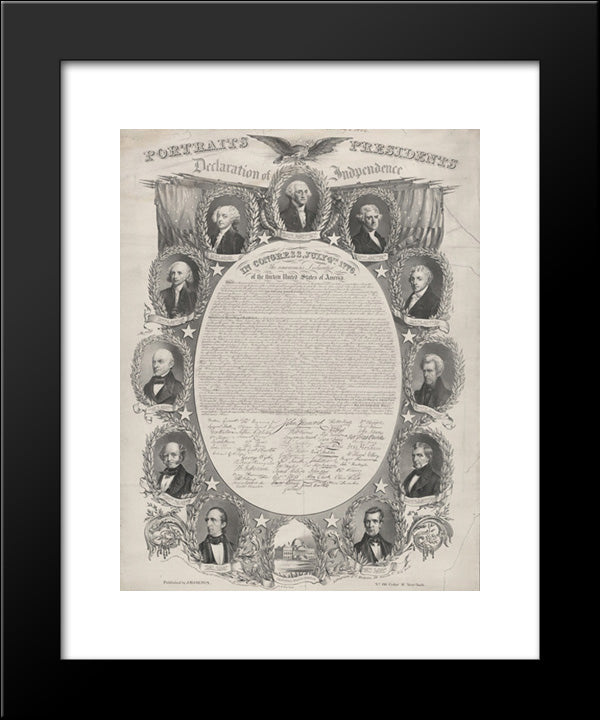 Portraits Of The Presidents 20x24 Black Modern Wood Framed Art Print Poster by Library of Congress