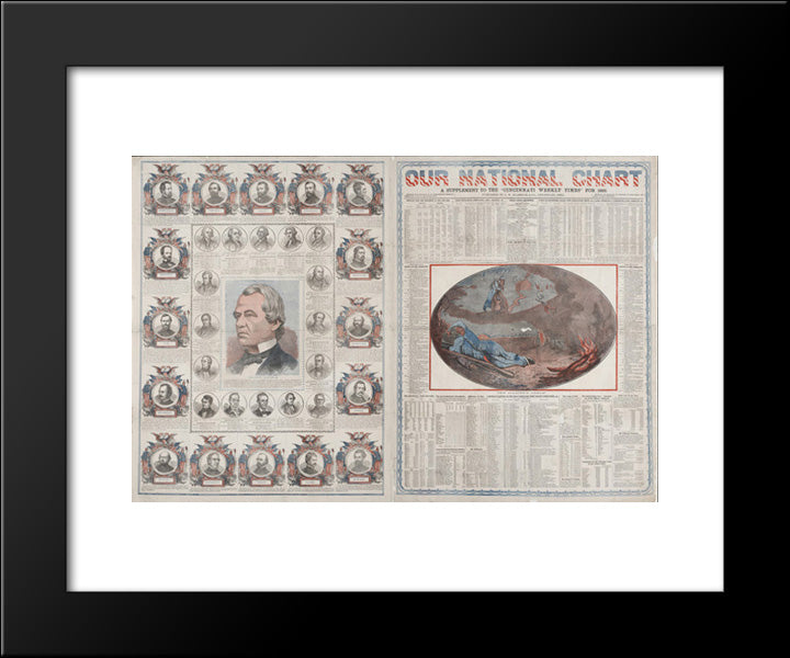 Our National Chart, A Supplement To The 'Cincinnati Weekly Times' For 1866 20x24 Black Modern Wood Framed Art Print Poster by Library of Congress